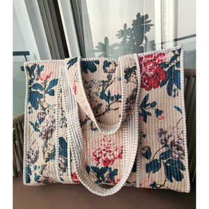 Bolso Tote Cuadrado Beige Botanic Bae con Cremallera, Algodón y Algodón Reciclado, Colores Mezclados, Producto Promocional - Product Image 1