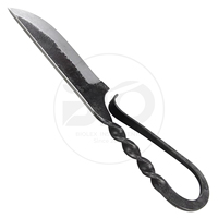 Pisau Viking pisau abad pertengahan baja karbon buatan tangan dengan penutup kulit pisau dapur antik seluruh penjualan OEM dapat disesuaikan