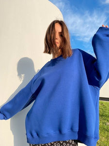 Sudaderas con Capucha de Alta Calidad, Bordadas, Casuales, de Lujo, para Invierno, con Forro Polar, Estilo Urbano, Deportivas, para Mujer, de Color Sólido - Product Image 5