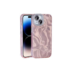 Funda de Silicona de Lujo Premium para iPhone 15 Plus, a Prueba de Golpes con Diseño de Piedras Brillantes, Blanca - Electrochapado Exclusivo - Product Image 4