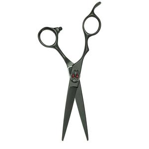 Tijeras de peluquería con estilo profesional, tijeras de corte de pelo con tornillo ajustable de alta calidad, acero inoxidable, negro recto - Product Image 5