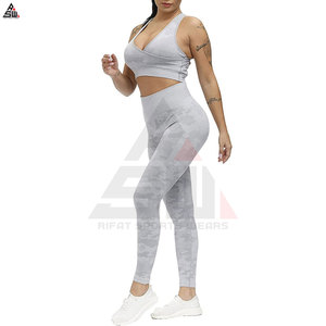 Conjunto Deportivo de 2 Piezas para Mujer, Talla Grande, Cintura Alta, Levanta Glúteos, Diseño de Malla Transpirable, Color Sólido - Product Image 4