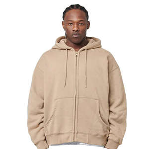 Survêtement à capuche zippé surdimensionné et lourd avec logo personnalisé pour hommes Ensembles d'hiver à motif uni respirant et écologique grande taille - Product Image 6