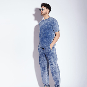 Camisetas lavadas ácidas de alta calidad lisas de diseñador personalizables camisetas lavadas ácidas vintage en blanco al por mayor para hombre - Product Image 3