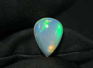 Mehrajudin <b>Gems</b> AA High Quality 4.75 CT Ethiopian Natural White Pear-Shape Cabochon Opal <b>Stone</b> with Multi Flashy <b>Fire</b> - Product Image 3