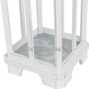 Juego de 2 Faroles de Vela Hechos a Mano de Estilo Moderno, de Madera, Color Blanco, Iluminación Decorativa para el Hogar de Alta Calidad - Product Image 2