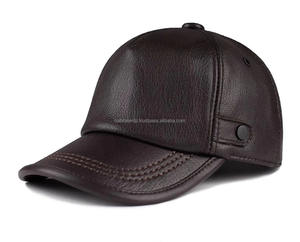 Gorras de béisbol de piel de oveja, sombreros de cuero de 5 paneles, colección personalizada, sombrero de béisbol marrón chocolate - Product Image 2