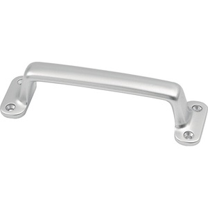Silver Anodized Aluminum Cast Furniture Handle 26mm Projection 140mm Length 38mm Width 4 Holes - Product Image 1