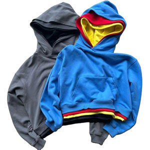 Pull à capuche triple, nouvelle arrivée, haute qualité, impression de logo personnalisée, poids lourd, vêtements de rue pour hommes, sweat-shirts à capuche triple à 3 couches - Product Image 2