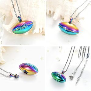 สร้อยใส่เถ้ากระดูกรูปถ้วยสแตนเลสสีรุ้งสำหรับพี่ชายและแฟน - Product Image 2