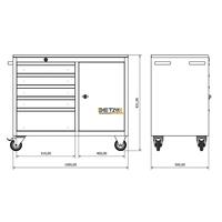 Chariot à outils multifonctionnel en acier mobile de haute qualité Detay avec 5 tiroirs 100x83x50cm pour atelier et usage domestique