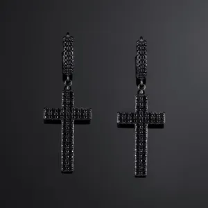 Classic Round Lab Grown Diamond Eco-friendly <b>Hoop</b> <b>Earrings</b> 925 Sterling <b>Silver</b> Gift Party - Product Image 3