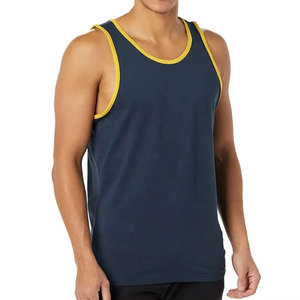 Camiseta sin mangas para hombre 2026, con aberturas anchas en los brazos, 100% algodón, chaleco de fitness transpirable, patrón liso informal, 160g, estampado por transferencia térmica - Product Image 1