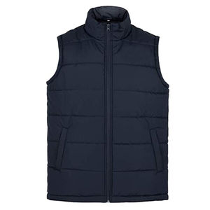 Nouvelle Arrivée Gilet matelassé sans manches pour homme à col montant avec motif lettres, deux poches latérales zippées, style streetwear hiver - Product Image 4