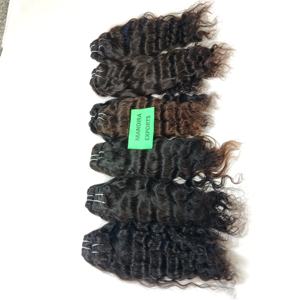 100% Machine double trame naturelle douce ondulée faisceaux naturels non transformés couleur noire vierge temple indien extensions de cheveux humains - Product Image 1