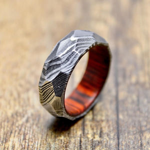 Nouvelle arrivée dernière conception bagues de fiançailles de mariage en acier damas/anneaux en acier damas sur mesure - Product Image 4