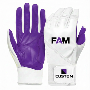 Custom Colors Design Goatskin Leather Baseball Batting Gloves Wholesale Price Non Slip Grip Anti Shock Softball Batting Gloves - Product Image 2