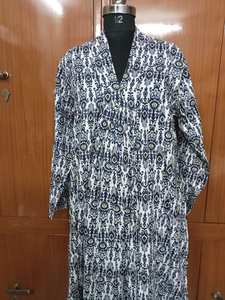 Hand <b>Block</b> <b>Printed</b> Indian Cotton Casual Dress-Long Gown with Tunics for Women Natural Waistline Woven Weaving Method - Product Image 2