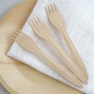 100% Fourchette en bois jetable biodégradable Bouleau naturel sain Style simple écologique et durable - Product Image 2