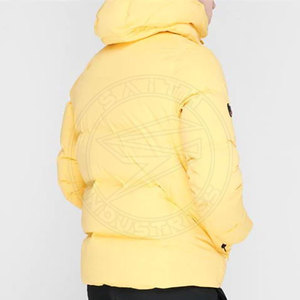 Unisex Custom Winter Puffer <b>Jacket</b> Canvas Outerwear with Warm Hoods Zipper Closure Bubble Bomber Style Reversible Cotton Filled - Product Image 2