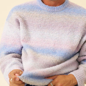 Jersey de cuello redondo de manga larga para hombre de Mohair de algodón 100% antiencogimiento con logotipo personalizado suéter peludo borroso - Product Image 6