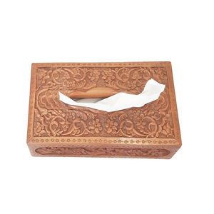 Porte-serviettes en papier de soie porte-boîte à mouchoirs Logo personnalisé boîte à mouchoirs dessus en bois de haute qualité - Product Image 4