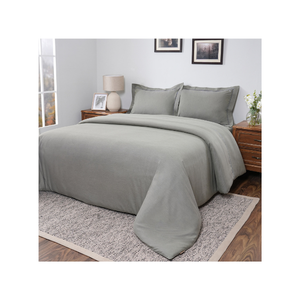 Nouvelle housse de couette King blanche simple avec bordure brodée en tissu 100% coton imprimé numériquement avec des colorants sans AZO en Inde - Product Image 3