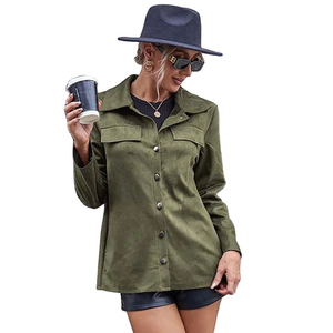 Veste longue en cuir véritable haut de gamme pour femmes en peau de mouton classique Moto style col montant coupe ajustée imperméable coupe-vent - Product Image 5