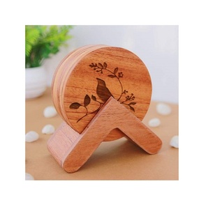 Sous-verres en verre à joint en bois naturel de style américain dessus de table prix bon marché produit sous-verre carré en bois - Product Image 5