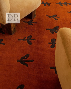 พรมขนสัตว์ทำด้วยมือด้วยตาขนาดใหญ่ในพื้นที่ขนาดใหญ่อิฐแดงสำหรับตกแต่งบ้านสำหรับห้องนั่งเล่นสำนักงานหรือทางเข้าประตูในมือ - Product Image 3