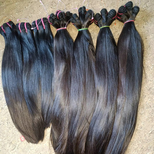 Extensiones de cabello humano de trama de mano Cabello virgen Remy indio suave en varias longitudes 8 "20" 28 "30" - Product Image 1