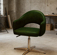 Fauteuil pivotant 360° au design scandinave, fauteuil d'appoint léger, revêtement en tissu doux, chaise de dressing, style nordique pour la maison