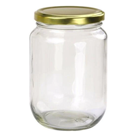 Pot de stockage en verre de confiture alimentaire de cornichon hermétique vide rond droit cylindrique de 30ml à 1000ml avec bouchon en fer blanc