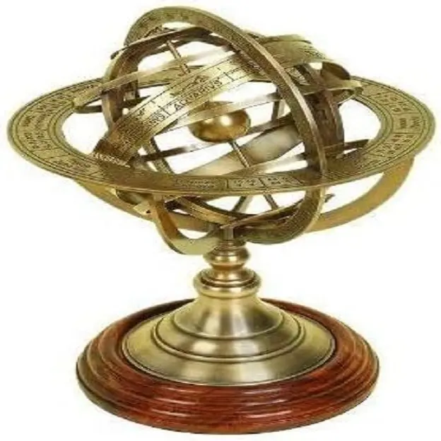 Морская Индия 8 дюймов латунный армиллярный морской астрономический латунный гравированный латунный Настольный винтажный компас RJ, магазин рукоделия