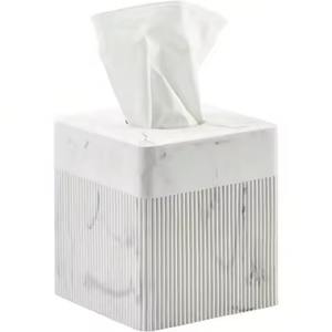 Porte-mouchoirs rectangulaire en résine lourde pour salle de bain, table de chevet, table élégante - Product Image 1
