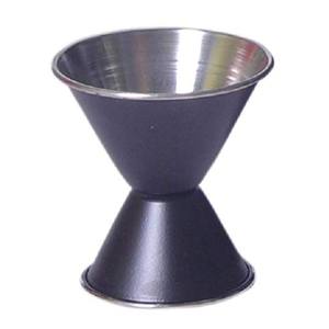 จิ๊กเกอร์ค็อกเทลสแตนเลสสีดำด้านแบบคู่ ถ้วยตวงสุราคู่ สำหรับบาร์เทนเดอร์มืออาชีพและอุปกรณ์บาร์ในบ้าน - Product Image 1