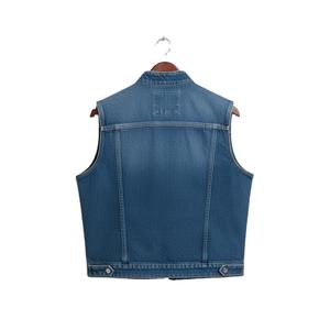 Hot Selling Men 100 Percent Cotton Denim <b>Vest</b> High Quality Sleeveless Jacket Custom Colors <b>Black</b> Blue Red Casual Streetwear OEM - Product Image 3