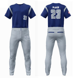 Uniforme de béisbol liso de secado rápido, transpirable, con logotipo personalizado, ropa de béisbol de poliéster para adultos de talla grande, novedad - Product Image 4