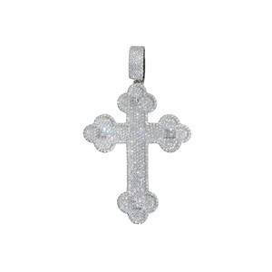Cristian Hip Hop Bijoux Argent 925 Plaqué Or Personnalisé Croix Moissanite Pendentif Usine Grossiste Prix Usine Bijoux De Mode - Product Image 1
