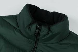 Veste à bulles de couleur vert foncé pour homme, nouvelle arrivée OEM, tissu 100% polyester, col montant, épaisse, chaude, fermeture éclair, veste matelassée pour homme - Product Image 4