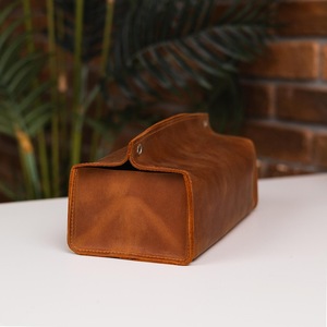 Couvercle de boîte à mouchoirs en cuir véritable personnalisé pour la décoration de table à la maison et l'utilisation de l'organisateur de bureau LTBC-0008 - Product Image 4