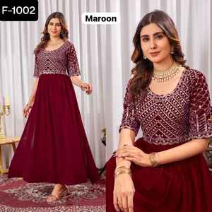 Las últimas mujeres visten ropa de diseñador pesado para mujeres, ropa de boda y Festival, traje Salwar Kameez con bordado, vestidos de trabajo de secuencia Zari - Product Image 2