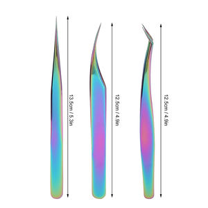 Pince à cils en acier inoxydable antistatique de précision pince à épiler professionnelle à pointe de Fiber pour l'extension de cils - Product Image 6