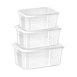 Ensemble de 3 récipients alimentaires transparents en plastique pour épices, réutilisables, empilables, sans BPA, écologiques, hermétiques et de grande taille - Product Image 2