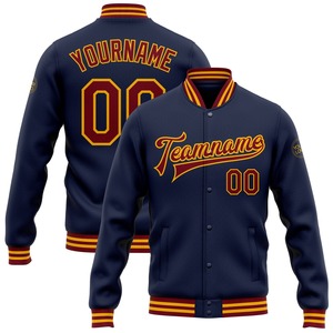Direct Industry Wholesale Casual Winter Custom Navy White-<b>Gold</b> Bomber Full-Snap Varsity Letterman Jacket - Product Image 2
