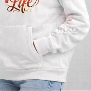 Sweat à capuche unisexe premium, streetwear surdimensionné, pull à imprimé moderne, tissu en polaire doux, 100% coton, respirant, poche, hiver - Product Image 6