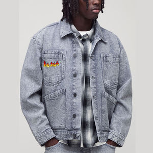 Chaqueta de Mezclilla Moderna de Secado Rápido para Hombre, Chaqueta de Mezclilla Transpirable 100% Algodón con Logotipo Personalizado, Superventas - Product Image 1