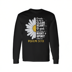 Maglietta a maniche lunghe Psalmo 51: Crea un cuore puro - La promessa di Dio per promozioni religiose - Product Image 2