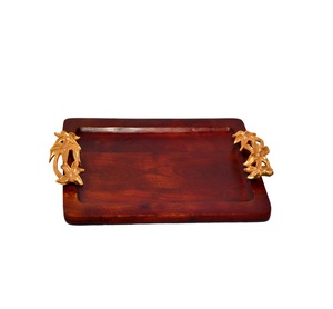 Bandeja de madera para servir alimentos de fabricación y exportador, bandeja de madera para servir alimentos hecha a mano tradicional de lujo de última calidad al por mayor - Product Image 2