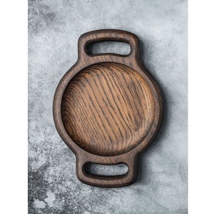 Plateaux de service en bois naturel de style unique en bois clair poignées plateaux en bois d'acacia fabriqués à la main pour les maisons de restaurants - Product Image 5